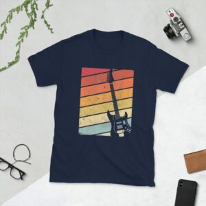 Electric Guitar Rainbow Short-Sleeve Unisex T-Shirt - unisex basic softstyle t shirt navy front b bf cd - Shujaa Designs