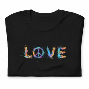 Watercolor Love Unisex t-shirt - unisex staple t shirt black front ae edac b - Shujaa Designs
