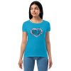 Super Girl Women’s fitted t-shirt - womens fitted t shirt turquoise front c b b - Shujaa Designs