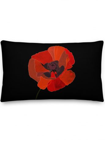 Poppy Flower Premium Pillow - all over print premium pillow x front a ad e - Shujaa Designs