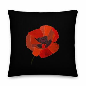Poppy Flower Premium Pillow - all over print premium pillow x front a ad - Shujaa Designs