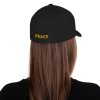 Peace Symbol Embroidered Structured Twill Cap - closed back structured cap black back a c - Shujaa Designs