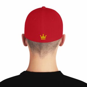 KING Embroidered Structured Twill Cap - closed back structured cap red back fec - Shujaa Designs