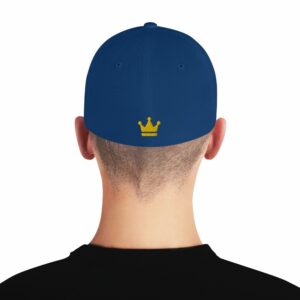 KING Embroidered Structured Twill Cap - closed back structured cap royal blue back fec e - Shujaa Designs