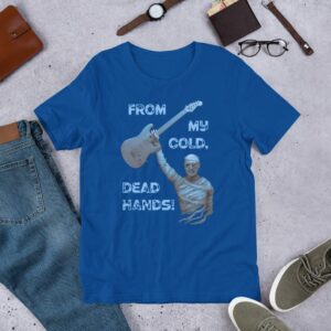 From My Cold Dead Hands Cotton Crew Tee - unisex staple t shirt true royal front ef - Shujaa Designs