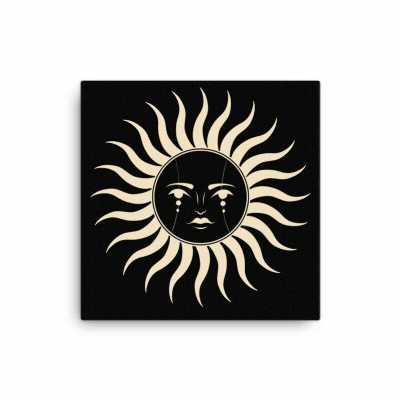 Sacred Geometry Sun Canvas - canvas in x wall cb ba c b - Shujaa Designs