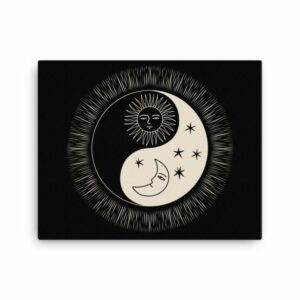 Sacred Geometry Sun Moon Yin Yang Canvas - canvas in x wall cb bd e - Shujaa Designs