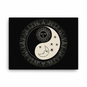 Sacred Geometry Sun Moon Yin Yang Canvas - canvas in x wall cb bd a - Shujaa Designs