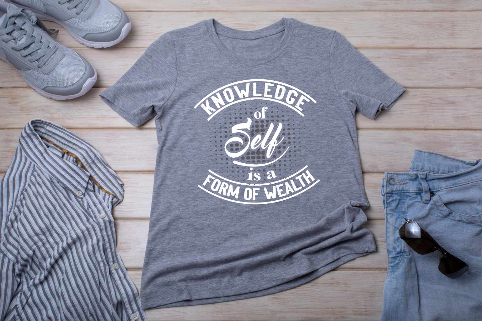 Knowledge Of Self Is A Form Of Wealth Unisex Softstyle T-Shirt - knowledge of self short sleeve tee sport gray - Shujaa Designs