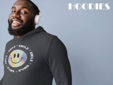 - hoodie mockup featuring a happy man with headphones m r el - Shujaa Designs