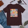 Leo Colorful Zodiac Sign Unisex t-shirt - unisex staple t shirt oxblood black front f e c - Shujaa Designs