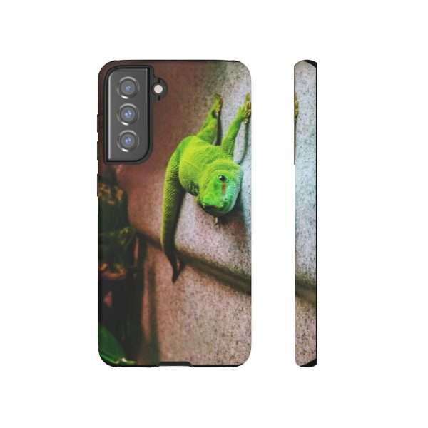Green Gecko On A Wall Tough Phone Case -  - Shujaa Designs