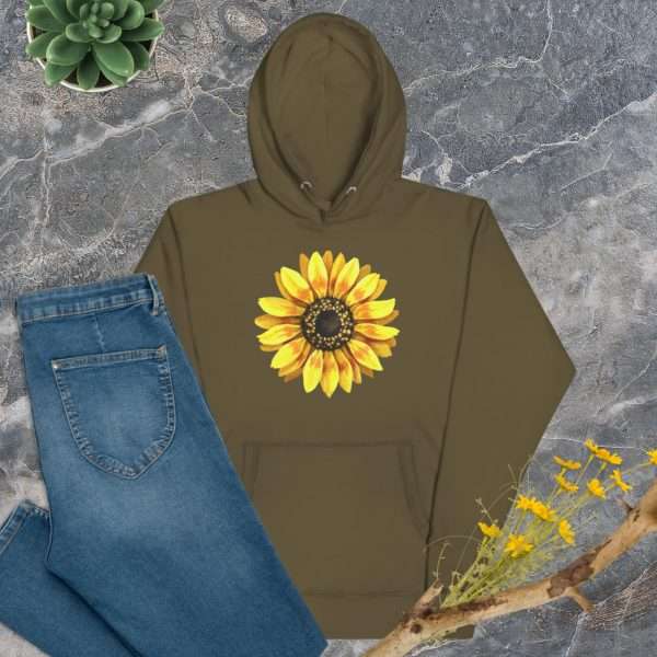 Ukranian Sunflower Unisex Premium Hoodie - unisex premium hoodie military green front de ae - Shujaa Designs
