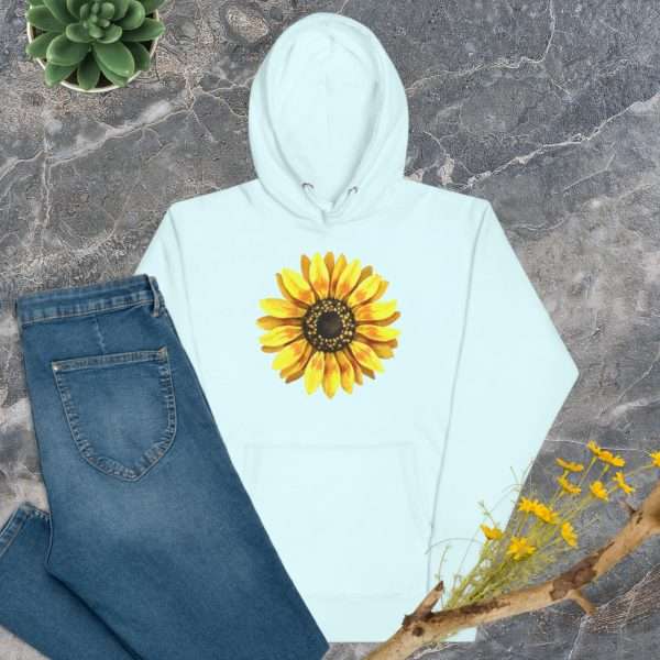 Ukranian Sunflower Unisex Premium Hoodie - unisex premium hoodie sky blue front de a e - Shujaa Designs