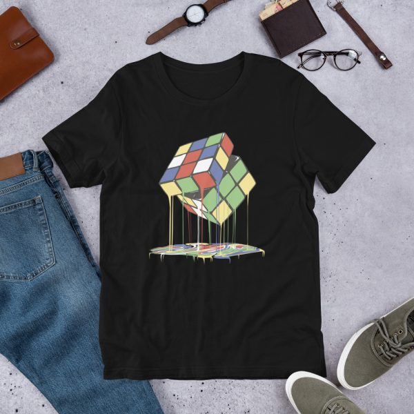 Private: Rubik’s Cube Melting Unisex t-shirt - unisex staple t shirt black front aa c e - Shujaa Designs