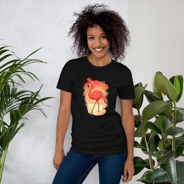 Private: Flamingo Painting Unisex t-shirt - unisex staple t shirt black front aacc d - Shujaa Designs