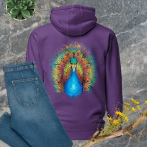 Private: Majestic Rainbow Peacock Unisex Hoodie - unisex premium hoodie purple back c ecc cb - Shujaa Designs