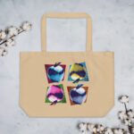 Private: Pop Art Apples Large organic tote bag - large eco tote oyster back c b a - Shujaa Designs