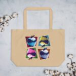 Private: Pop Art Apples Large organic tote bag - large eco tote oyster front c b - Shujaa Designs