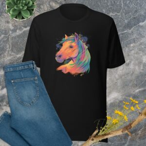 Private: Watercolor Horse Unisex t-shirt - unisex staple t shirt black front ba e e b d - Shujaa Designs