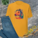 Private: Watercolor Horse Unisex t-shirt - unisex staple t shirt mustard front ba e e - Shujaa Designs