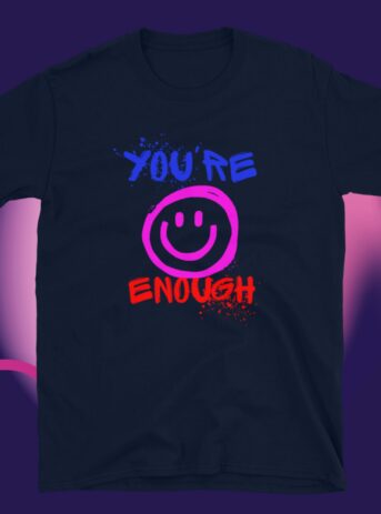 Private: You’re Enough Short-Sleeve Unisex T-Shirt - unisex basic softstyle t shirt navy front f f - Shujaa Designs