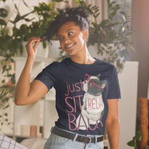 Just Sit Back Relax Unisex T-Shirt - unisex basic softstyle t shirt navy front fa c a - Shujaa Designs
