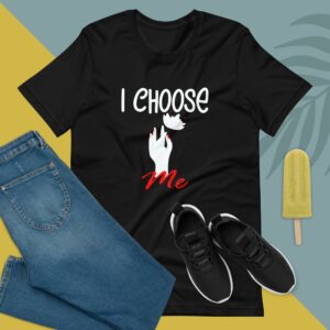 I Choose Me - Hand With Flower - Unisex t-shirt - unisex staple t shirt black front eb b ee.jpg - Shujaa Designs