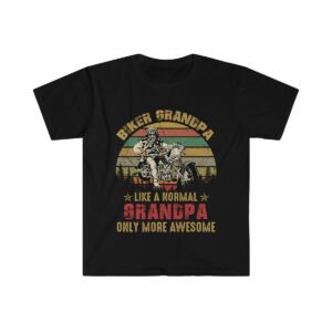 Biker Grandpa Design Unisex Softstyle T-Shirt - .jpg - Shujaa Designs
