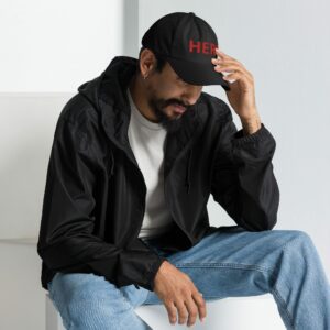 HERO Embroidered Dad hat - classic dad hat black right side a d c d .jpg - Shujaa Designs