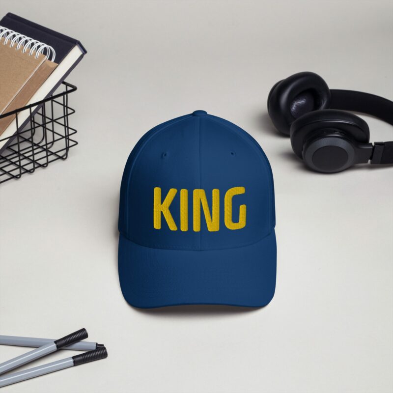 KING Embroidered Structured Twill Cap - closed back structured cap royal blue front efde e af.jpg - Shujaa Designs