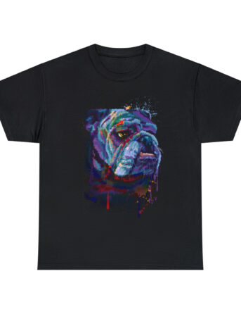 Colorful Hand Drawn Bull Dog Unisex Heavy Cotton Tee - .jpg - Shujaa Designs