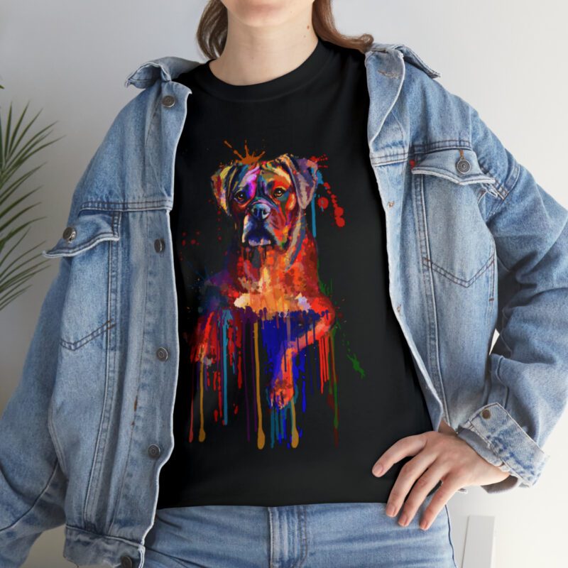 Colorful Hand Drawn Bull Mastiff Unisex Heavy Cotton Tee - .jpg - Shujaa Designs