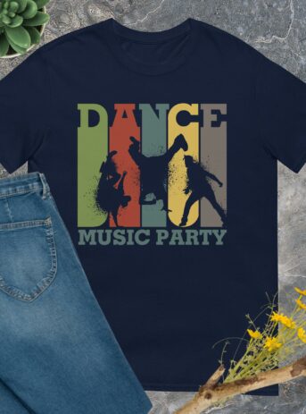 Dance Music Party Short-Sleeve Unisex T-Shirt - unisex basic softstyle t shirt navy front af cc d de.jpg - Shujaa Designs