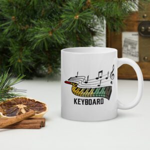 Music Keyboard White Glossy Mug - white glossy mug white oz handle on right b f dc.jpg - Shujaa Designs