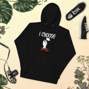 I Choose Me - Hand With Flower - Unisex Hoodie - unisex premium hoodie black front be e .jpg - Shujaa Designs