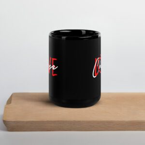 Choose Love Black Glossy Mug - black glossy mug black oz front b e e .jpg - Shujaa Designs