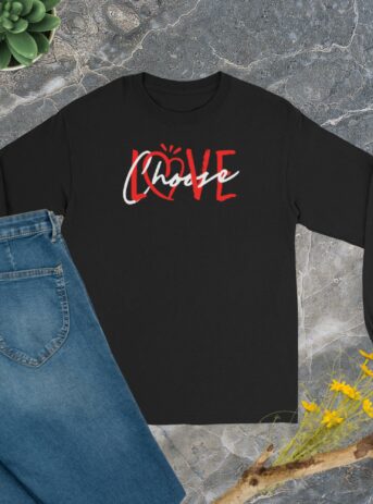 Choose Love Unisex Long Sleeve Shirt - mens long sleeve shirt black front b c aa.jpg - Shujaa Designs