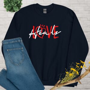 Love Heals Unisex Sweatshirt - unisex crew neck sweatshirt navy front f c .jpg - Shujaa Designs