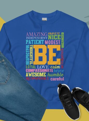 Be Amazing Unisex Heavy Blend™ Crewneck Sweatshirt - unisex crew neck sweatshirt royal front a b b c .jpg - Shujaa Designs