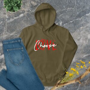 Choose Love Premium Unisex Hoodie - unisex premium hoodie military green front b e f e f.jpg - Shujaa Designs
