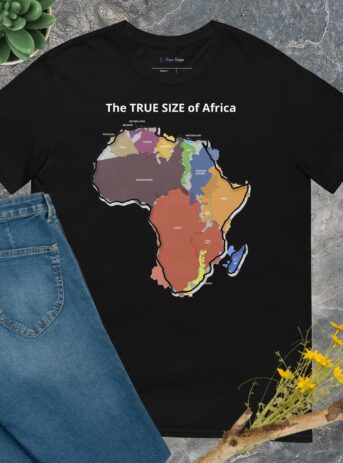 The True Size Of Africa (Deluxe Edition) Unisex Softstyle T-Shirt - unisex basic softstyle t shirt black front c c d .jpg - Shujaa Designs