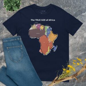 The True Size Of Africa (Deluxe Edition) Unisex Softstyle T-Shirt - unisex basic softstyle t shirt navy front c c d f d.jpg - Shujaa Designs