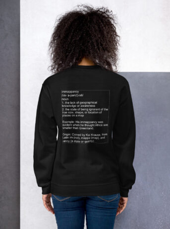 True Size Of Africa (Deluxe Edition) Unisex Sweatshirt - unisex crew neck sweatshirt black back bef d bae .jpg - Shujaa Designs