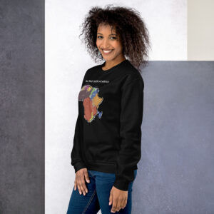 True Size Of Africa (Deluxe Edition) Unisex Sweatshirt - unisex crew neck sweatshirt black left bef d c f .jpg - Shujaa Designs