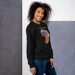True Size Of Africa (Deluxe Edition) Unisex Sweatshirt - unisex crew neck sweatshirt black right bef d bf .jpg - Shujaa Designs