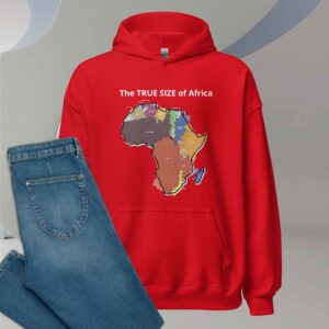 The True Size Of Africa (Deluxe Edition) Premium Unisex Hoodie - unisex heavy blend hoodie red front c ca c .jpg - Shujaa Designs