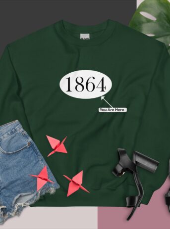 1864 You Are Here Unisex Sweatshirt - unisex crew neck sweatshirt forest green front b a e .jpg - Shujaa Designs